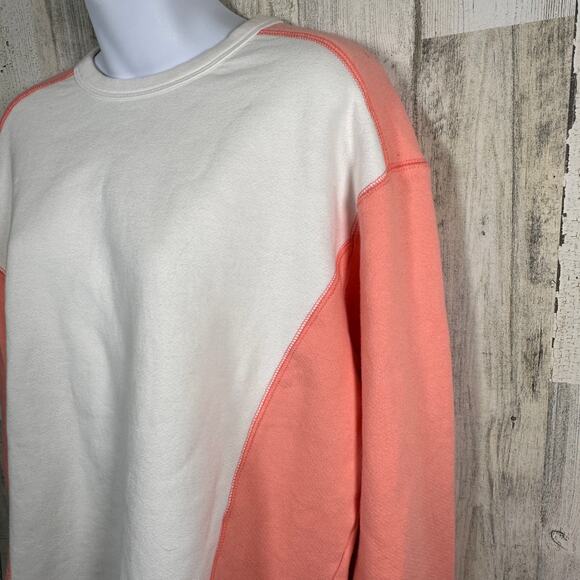 Sundry by Evereve Sweatshirt 2 | Peach White | Colorblock | NWT | MSRP $78 - Picture 4 of 10